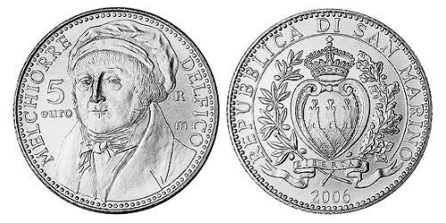 5 Euro San Marino Plata 
