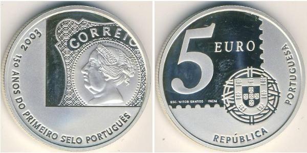 5 Euro Republica Portuguesa (1975 - ) Silber 