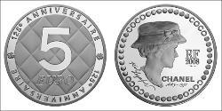 5 Euro French Fifth Republic (1958 - ) Silver Coco Chanel