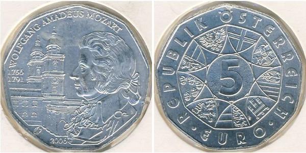 5 Euro 奥地利 銀 