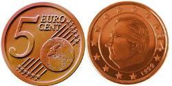 5 Eurocent Bélgica Cobre/Acero Albert II de Bélgica