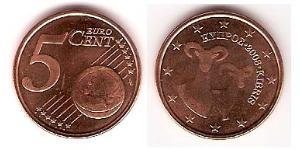 5 Eurocent Chipre (1960 - ) Cobre/Acero 