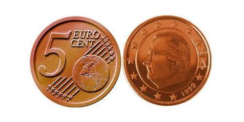 5 Eurocent Belgique Cuivre/Acier Albert II de Belgique