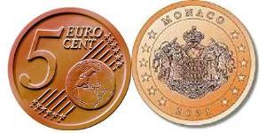 5 Eurocent Monaco Kupfer/Stahl 