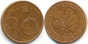 5 Eurocent Germania Rame/Acciaio 