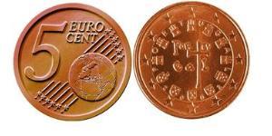 5 Eurocent Portogallo (1975 - ) Rame/Acciaio 