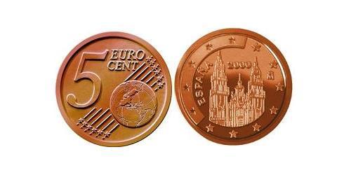 5 Eurocent Regno di Spagna (1976 - ) Rame/Acciaio 