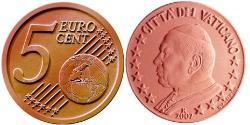 5 Eurocent Vatican (1926-) Steel/Copper John Paul II (1920 - 2005)