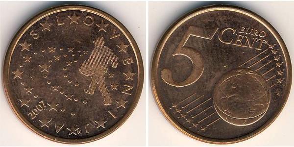 5 Eurocent Slovenia Steel/銅 
