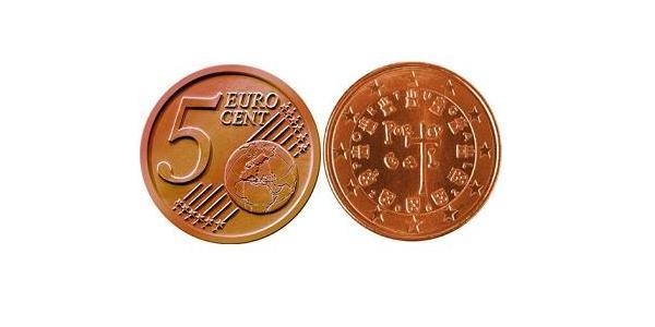 5 Eurocent 葡萄牙 Steel/銅 