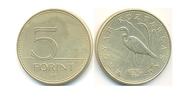 5 Forint Ungheria (1989 - ) Ottone 