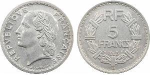5 Franc Quarta Repubblica francese (1946-1958) Alluminio 