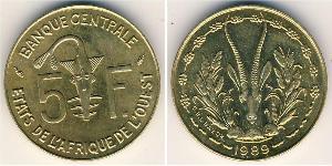 5 Franc African Union Aluminio/Bronce 