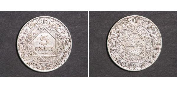 5 Franc Marruecos Aluminio/Plata 