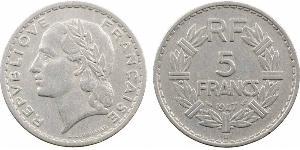 5 Franc French Fourth Republic (1946-1958) Aluminium 