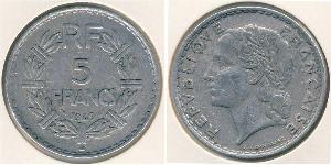 5 Franc French Fourth Republic (1946-1958) Aluminium 