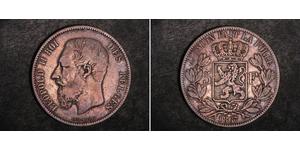 5 Franc Belgique Argent Leopold II (1835 - 1909)