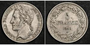 5 Franc Belgique Argent Léopold Ier de Belgique (1790-1865)