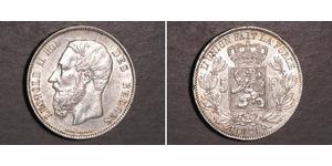 5 Franc Belgique Argent Leopold II (1835 - 1909)