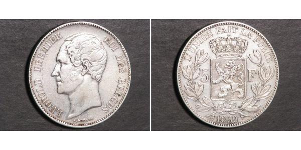 5 Franc Belgique Argent Léopold Ier de Belgique (1790-1865)