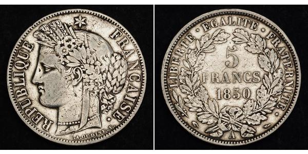 5 Franc Deuxième République (France) (1848-1852) Argent 