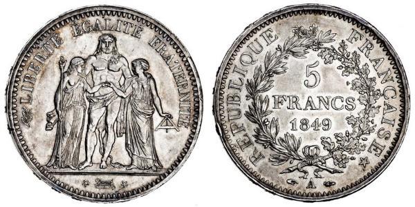 5 Franc Deuxième République (France) (1848-1852) Argent 