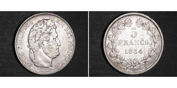 5 Franc France / Monarchie de Juillet (1830-1848) Argent Louis-Philippe I (1773 -1850)