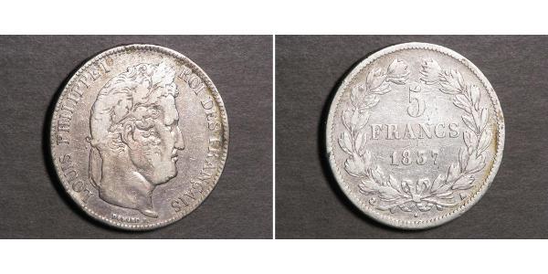 5 Franc France / Monarchie de Juillet (1830-1848) Argent Louis-Philippe I (1773 -1850)