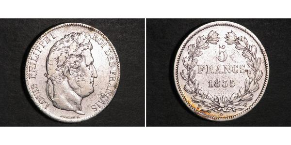 5 Franc France / Monarchie de Juillet (1830-1848) Argent Louis-Philippe I (1773 -1850)