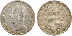 5 Franc Kingdom of France (1815-1830) Argent Charles X de France (1757-1836)