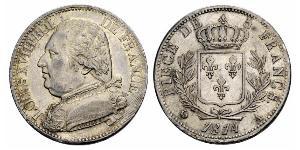 5 Franc Kingdom of France (1815-1830) Argent Louis XVIII de France  (1755-1824)