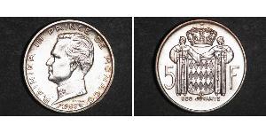 5 Franc Monaco Argent Rainier III