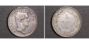 5 Franc Monarchie de Juillet (1830-1848) Argent Louis-Philippe I (1773 -1850)