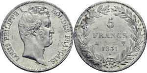 5 Franc Monarchie de Juillet (1830-1848) Argent Louis-Philippe I (1773 -1850)