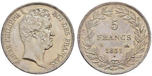 5 Franc Monarchie de Juillet (1830-1848) Argent Louis-Philippe I (1773 -1850)