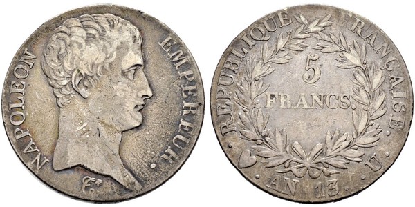 5 Franc Premier Empire (1804-1814) Argent Napoléon Ier(1769 - 1821)