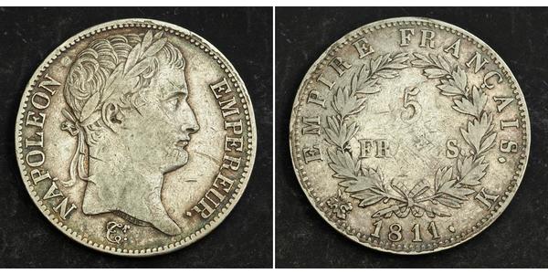 5 Franc Premier Empire (1804-1814) Argent Napoléon Ier(1769 - 1821)