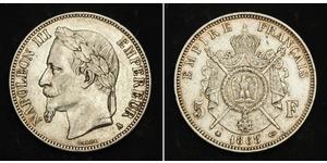 5 Franc Second Empire (1852-1870) Argent Napoleon III (1808-1873)