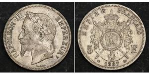 5 Franc Second Empire (1852-1870) Argent Napoleon III (1808-1873)