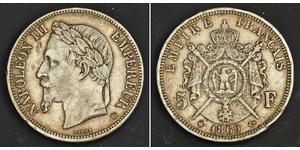 5 Franc Second Empire (1852-1870) Argent Napoleon III (1808-1873)