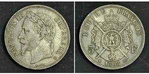 5 Franc Second Empire (1852-1870) Argent Napoleon III (1808-1873)