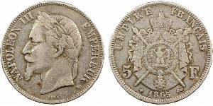 5 Franc Second Empire (1852-1870) Argent Napoleon III (1808-1873)