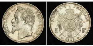 5 Franc Second Empire (1852-1870) Argent Napoleon III (1808-1873)