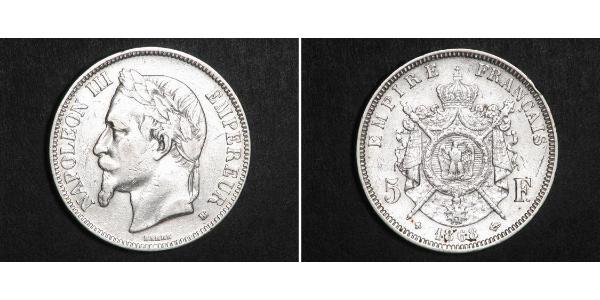 5 Franc Second Empire (1852-1870) Argent Napoleon III (1808-1873)