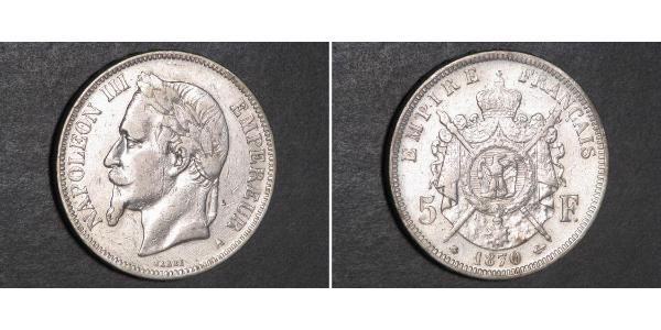 5 Franc Second Empire (1852-1870) Argent Napoleon III (1808-1873)
