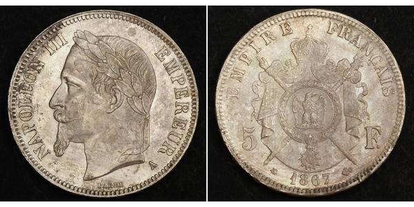 5 Franc Second Empire (1852-1870) Argent Napoleon III (1808-1873)