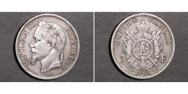5 Franc Second Empire (1852-1870) Argent Napoleon III (1808-1873)