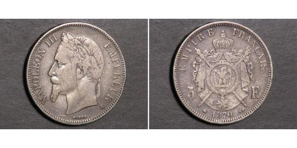 5 Franc Second Empire (1852-1870) Argent Napoleon III (1808-1873)
