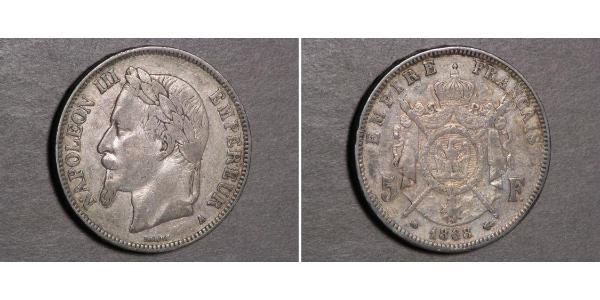 5 Franc Second Empire (1852-1870) Argent Napoleon III (1808-1873)