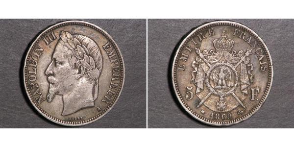 5 Franc Second Empire (1852-1870) Argent Napoleon III (1808-1873)
